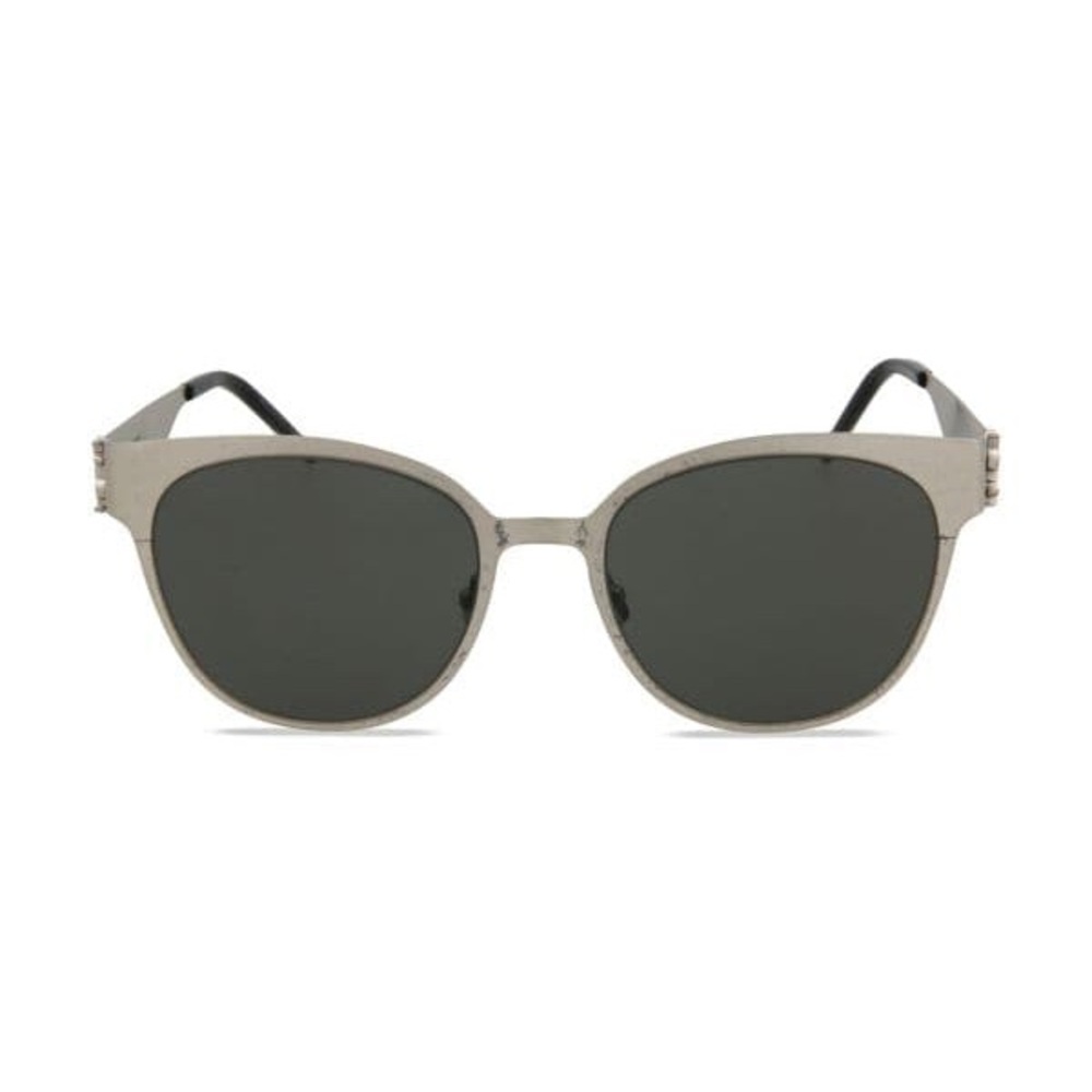 Saint Lauren Rustic Silver 54mm Oval Sunglasses